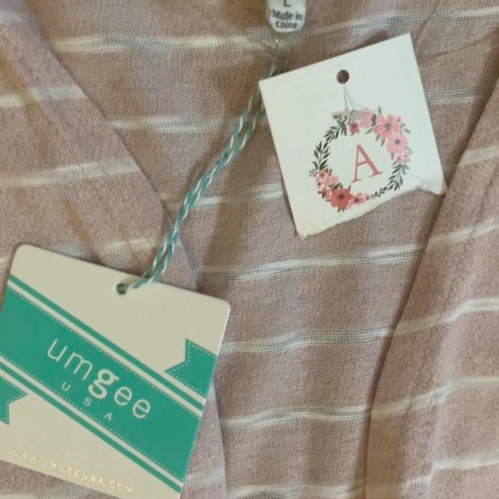 Umgee maxi duster pink and white NWT size Large - Picture 2 of 4